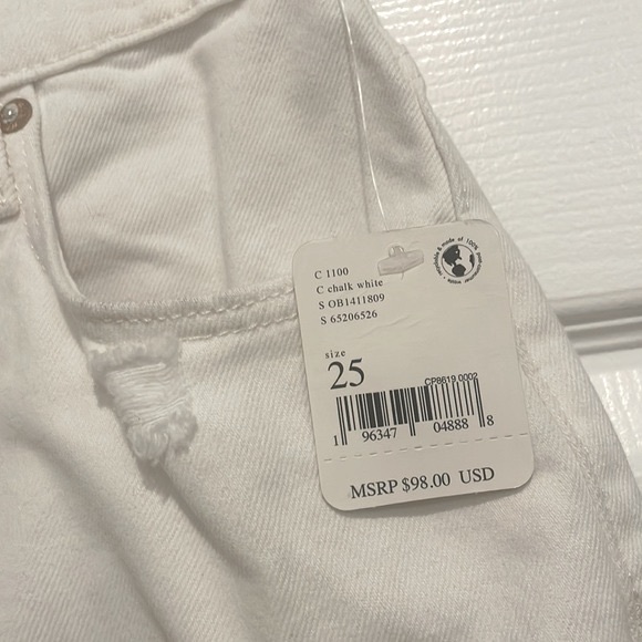 MWT Free People Tapered Baggy Boyfriend in Chalk White Size 25 G21 - Picture 10 of 16